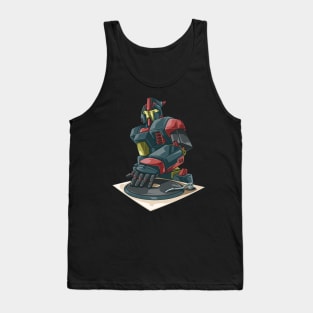 Robot DJ on turntable Techno & Hip Hop DJ Tank Top